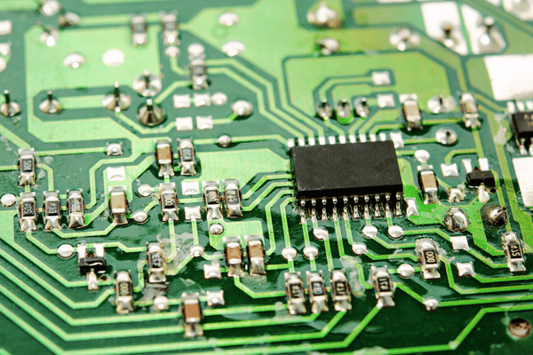 In-circuit testing ICT bed-of-nails fixture on a PCB