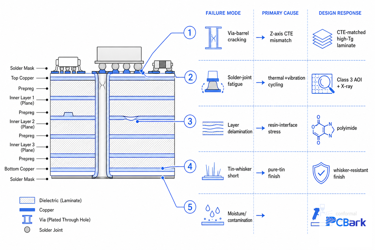 Why Aerospace PCBs Fail, and the Design Responses That Prevent It — PCBark
