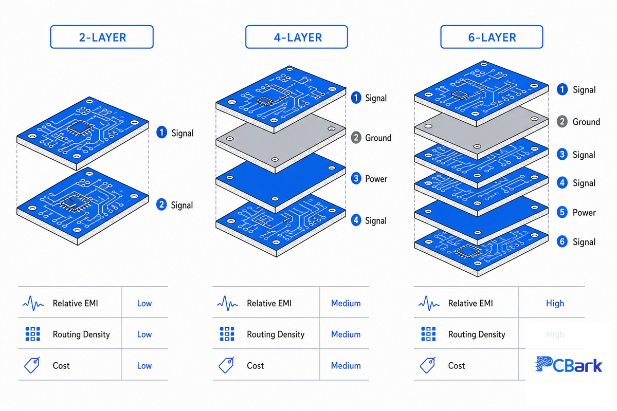 2 vs 4 vs 6 layers: a decision that sticks — PCBark