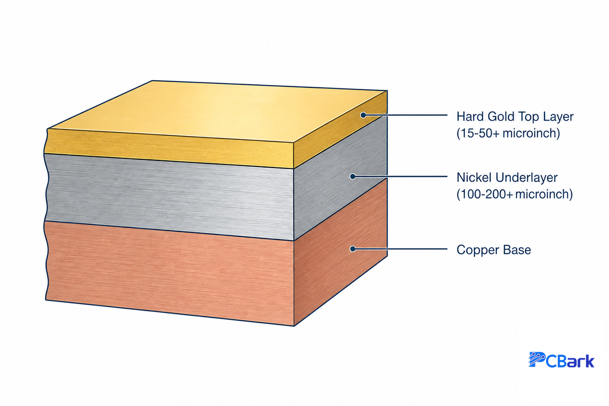 Hard Gold Plating Specifications: Thickness, Composition & Insertion-Cycle Tiers — PCBark