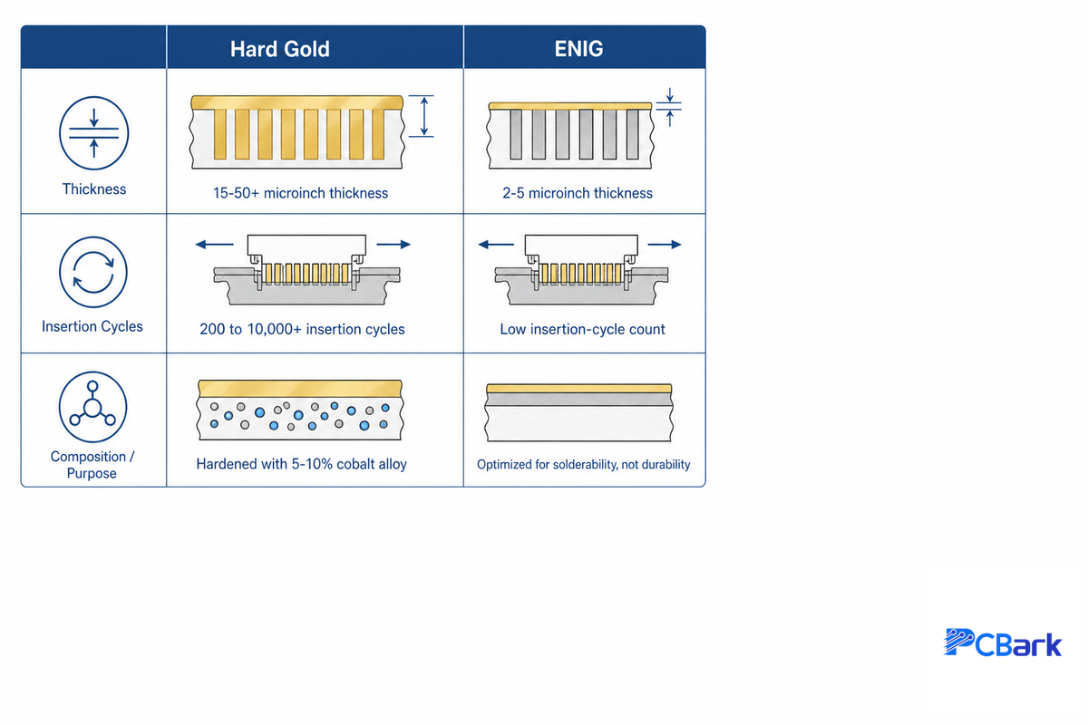 Hard Gold vs ENIG: Which Finish for Edge Connectors — PCBark