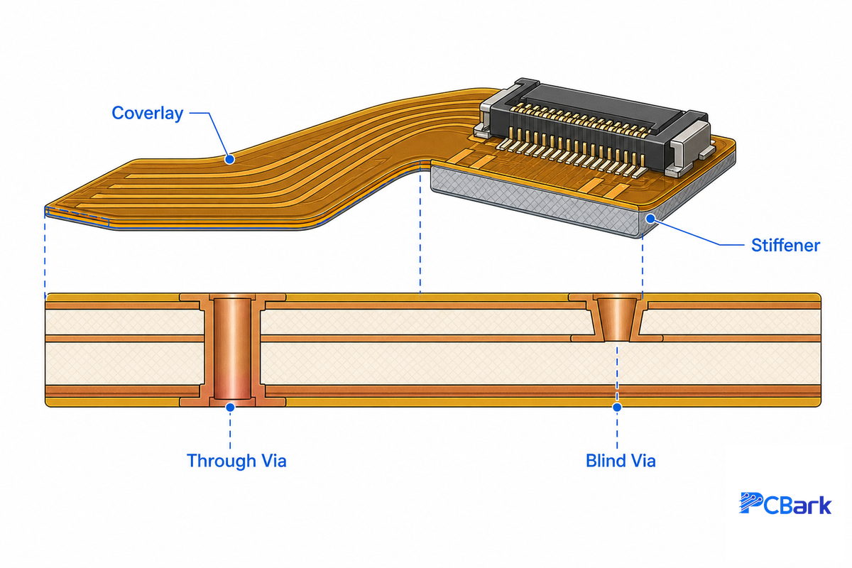 Vias, Coverlay, and Stiffeners — PCBark