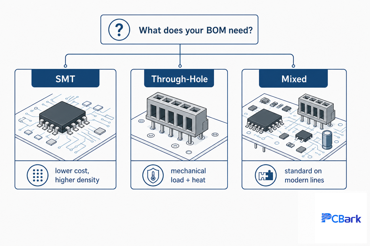 SMT, Through-Hole, or Mixed: Matching Assembly Technology to Your Prototype — PCBark