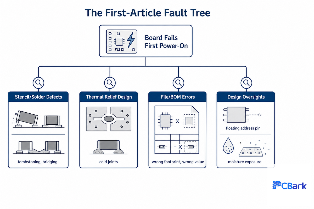 Why First Prototypes Fail: The First-Article Fault Tree — PCBark