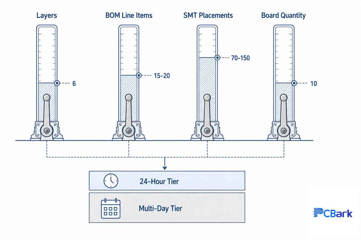 The 4-Lever Speed Penalty, Why Your Design Missed the 24-Hour Window — PCBark
