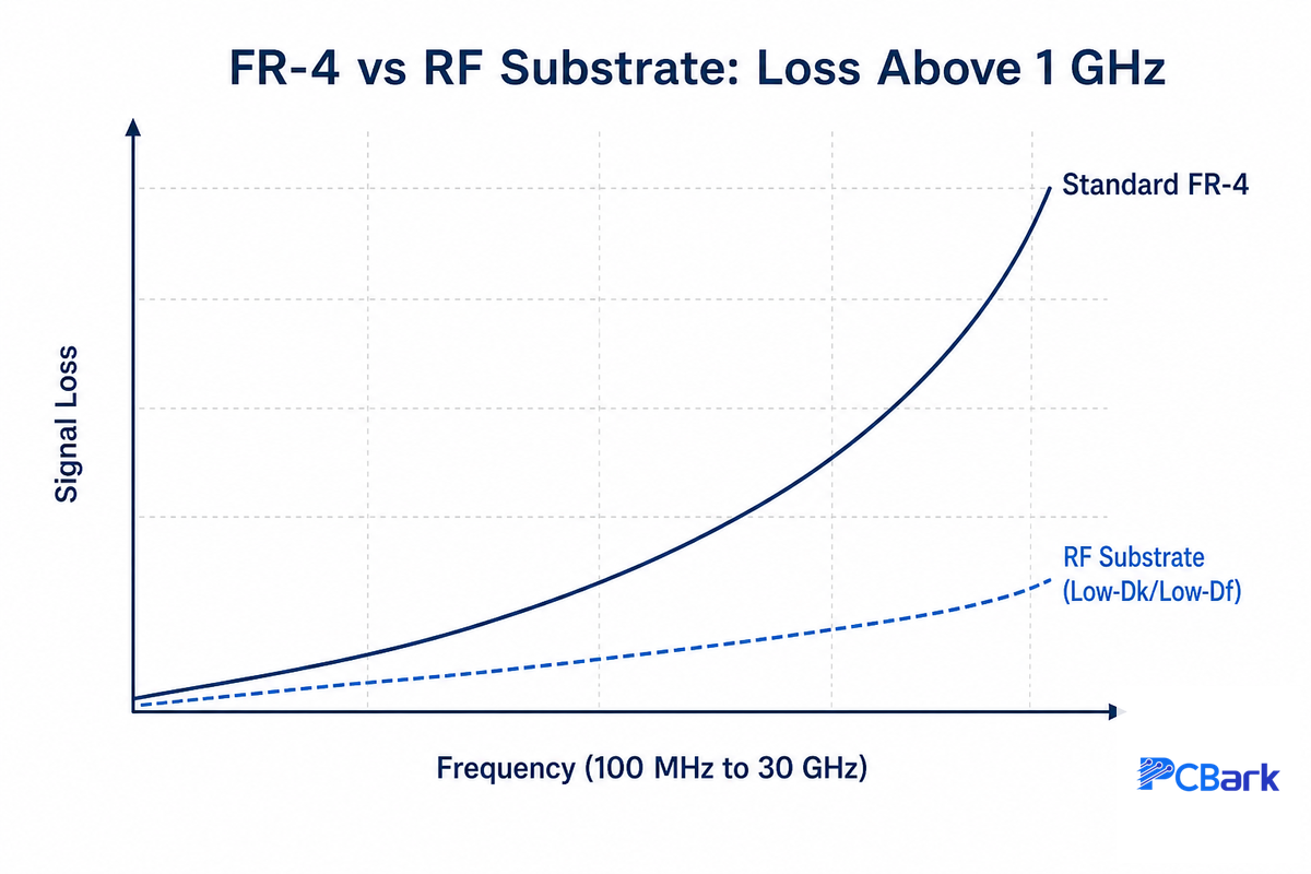 Why FR-4 Becomes the Limiting Factor Above ~1 GHz — PCBark