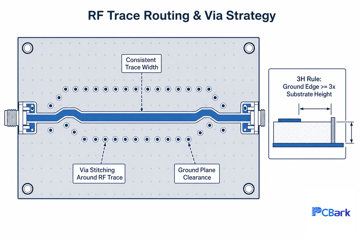 RF PCB Design Rules: Impedance Control, Trace Routing and Via Strategy — PCBark