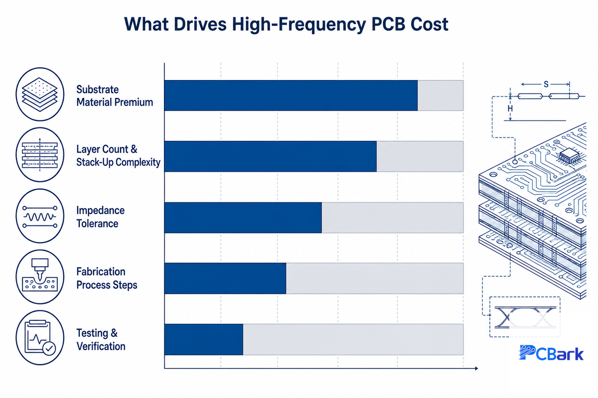 What Drives High-Frequency PCB Cost — PCBark