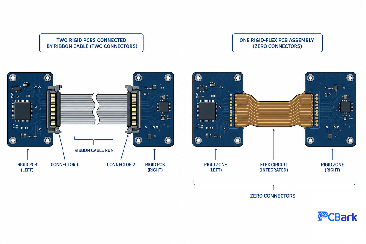 Rigid-Flex vs. Separate Rigid Boards + Cables: The Engineering Case — PCBark
