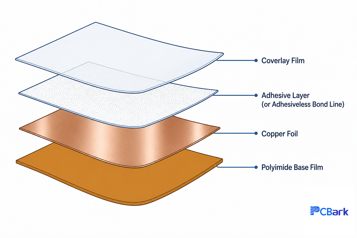 Flex Substrate Materials: Polyimide, Kapton, and Coverlay Systems — PCBark
