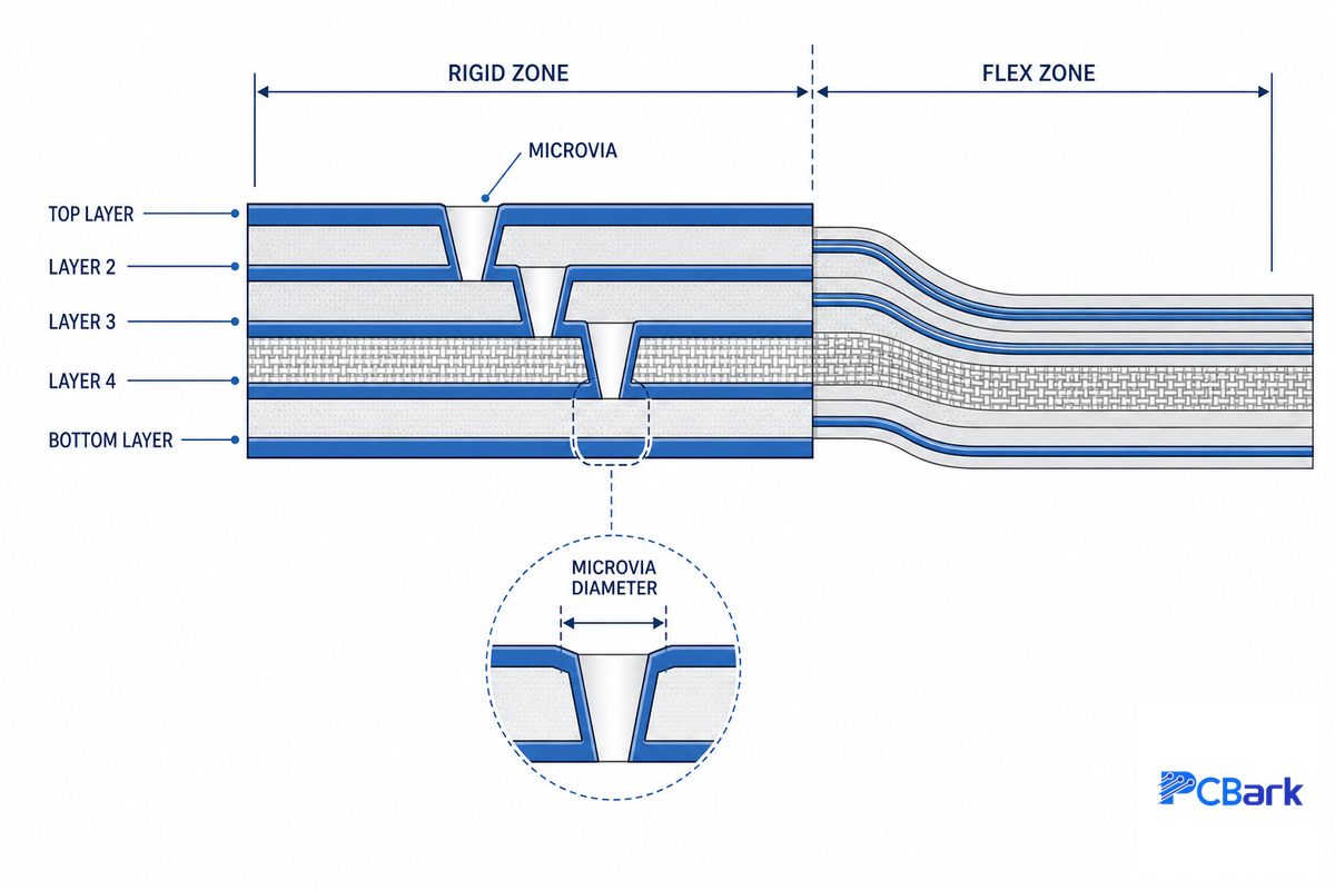 HDI and Microvias in Rigid-Flex: Where Miniaturization Is Headed — PCBark
