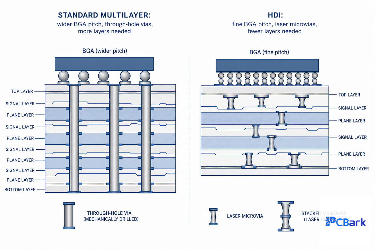 Main Control & Sensor-Fusion Boards, HDI Density Decisions — PCBark