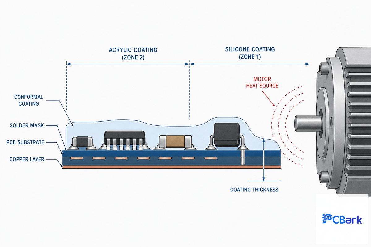 Environmental Protection, Conformal Coating Near Motors & Joints — PCBark