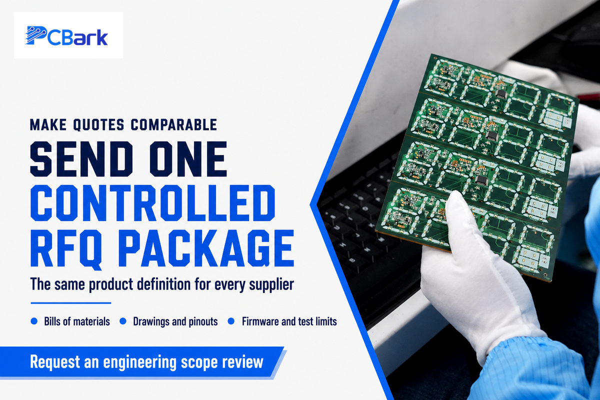 Send every shortlisted manufacturer the same BOMs, drawings, pinouts, firmware requirements and test limits.