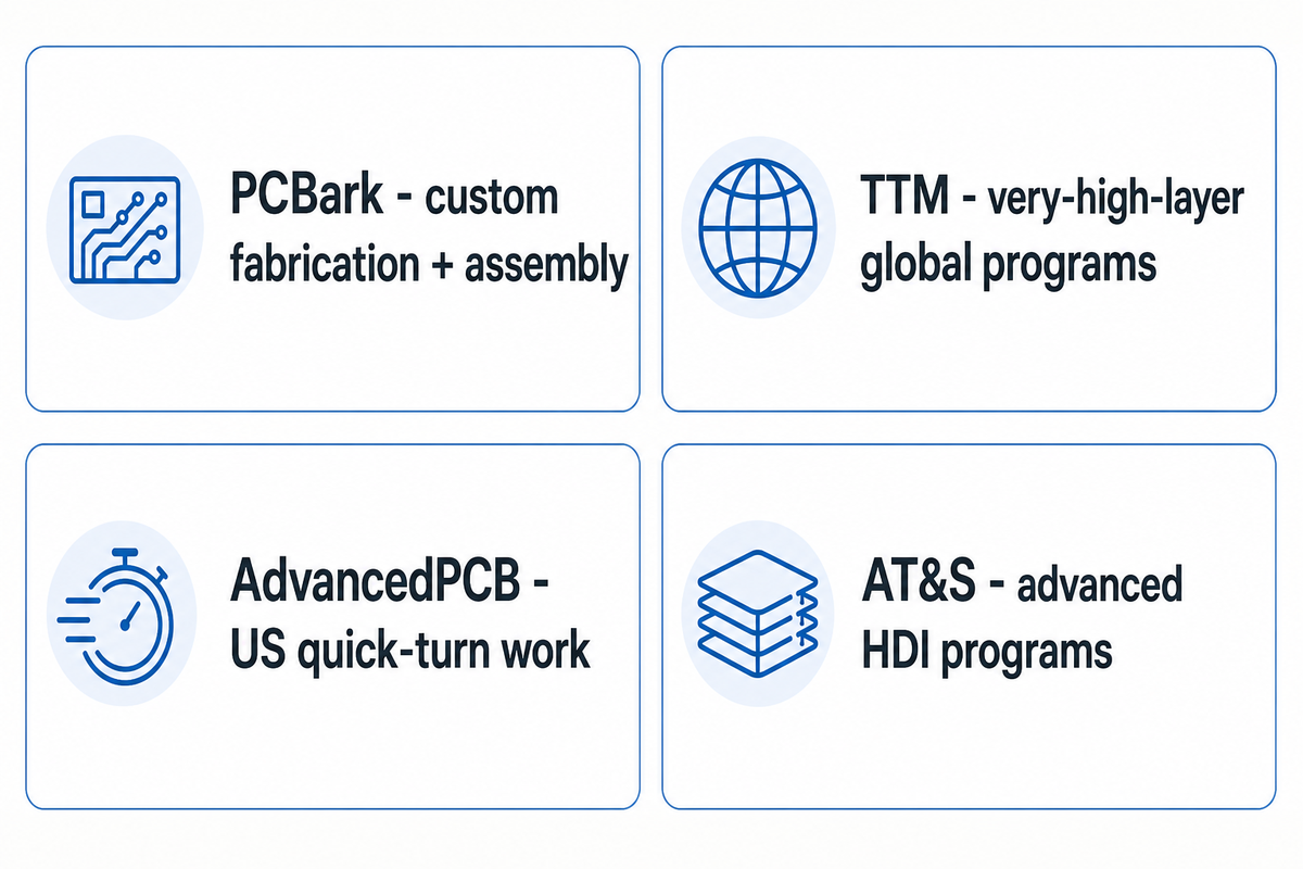 Custom and Global Program Manufacturers — PCBark