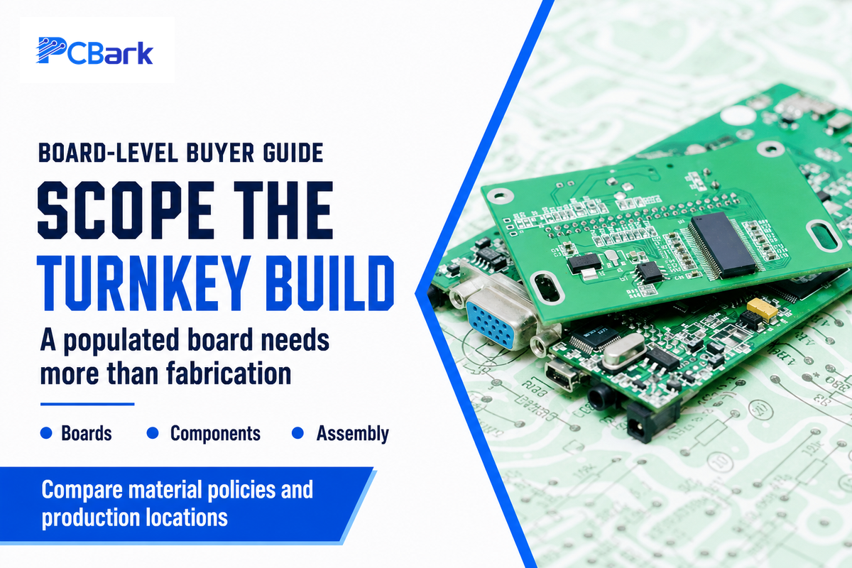 Turnkey assembly combines board sourcing, component purchasing and assembly; material policies differ by supplier.