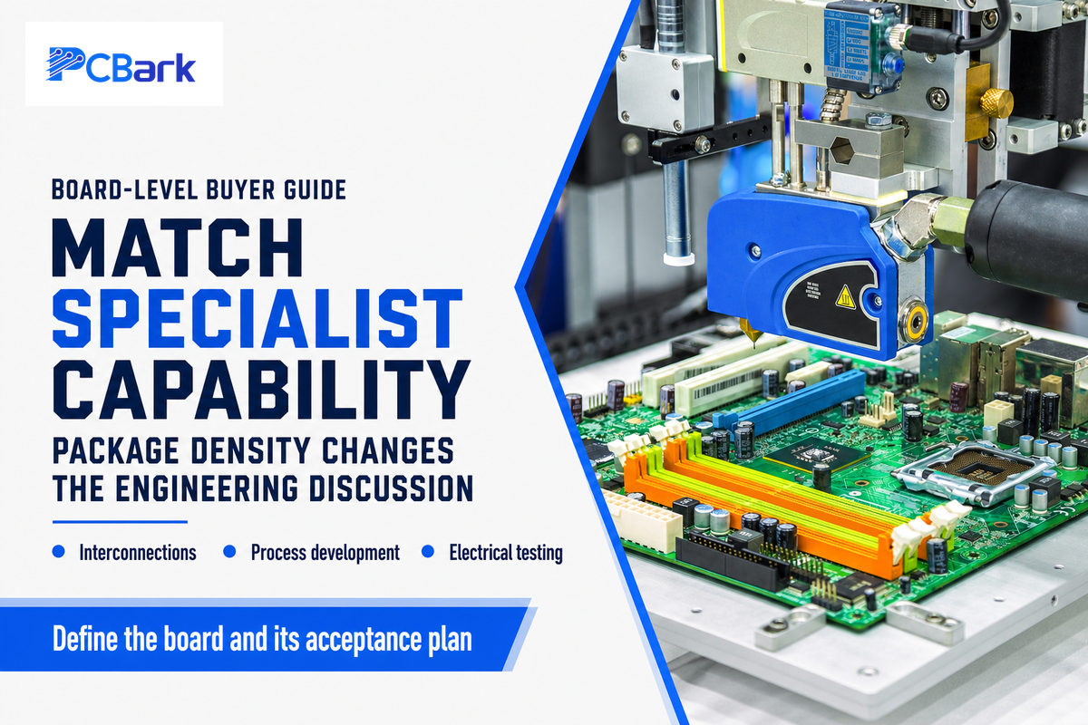 Complex boards need assembly capability and a product-specific test approach; dense placement alone is insufficient.