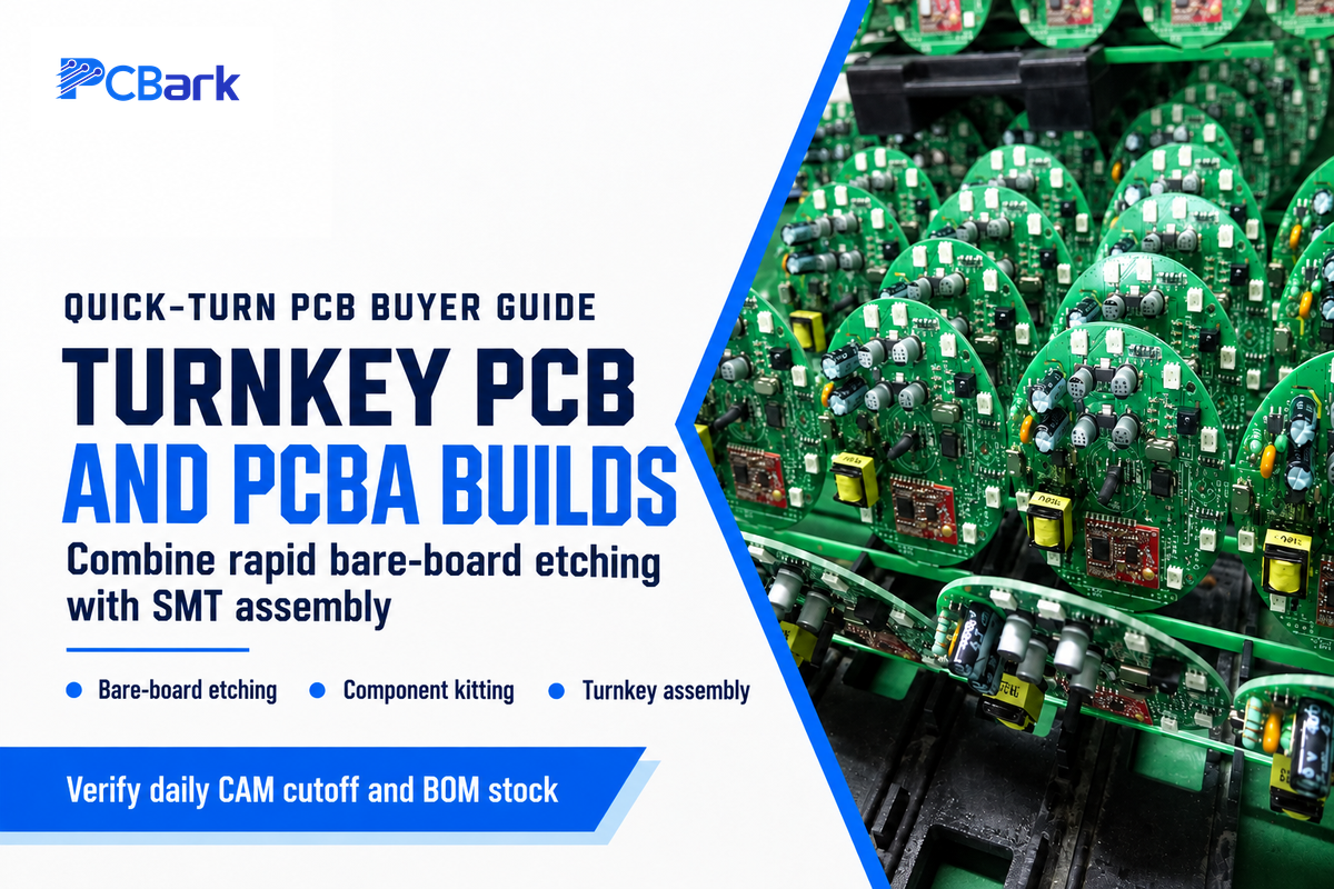 Turnkey quick-turn PCB and PCBA manufacturers combine rapid bare-board etching with in-house SMT production lines and component kitting.