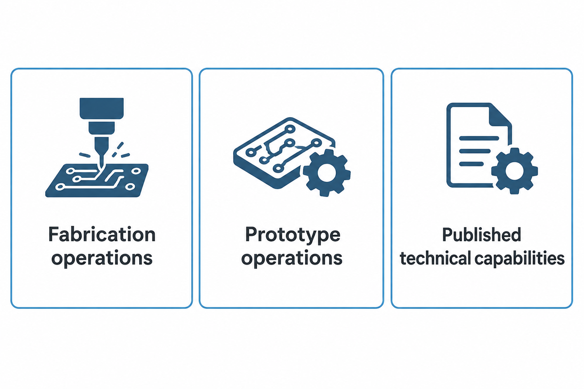Selection considers fabrication operations, prototype offers and published technical capabilities; official company sources.